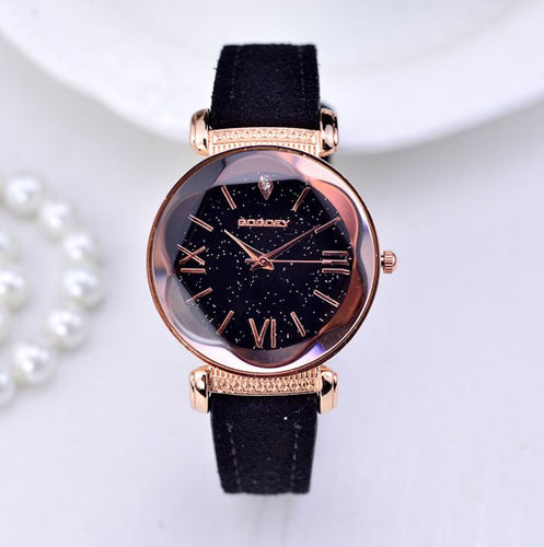 New Fashion  Rose Gold Leather Watches Women