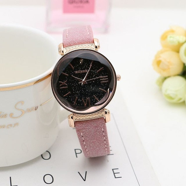 New Fashion  Rose Gold Leather Watches Women