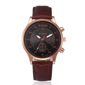 Mens Watches Causal Leather Band  Watch